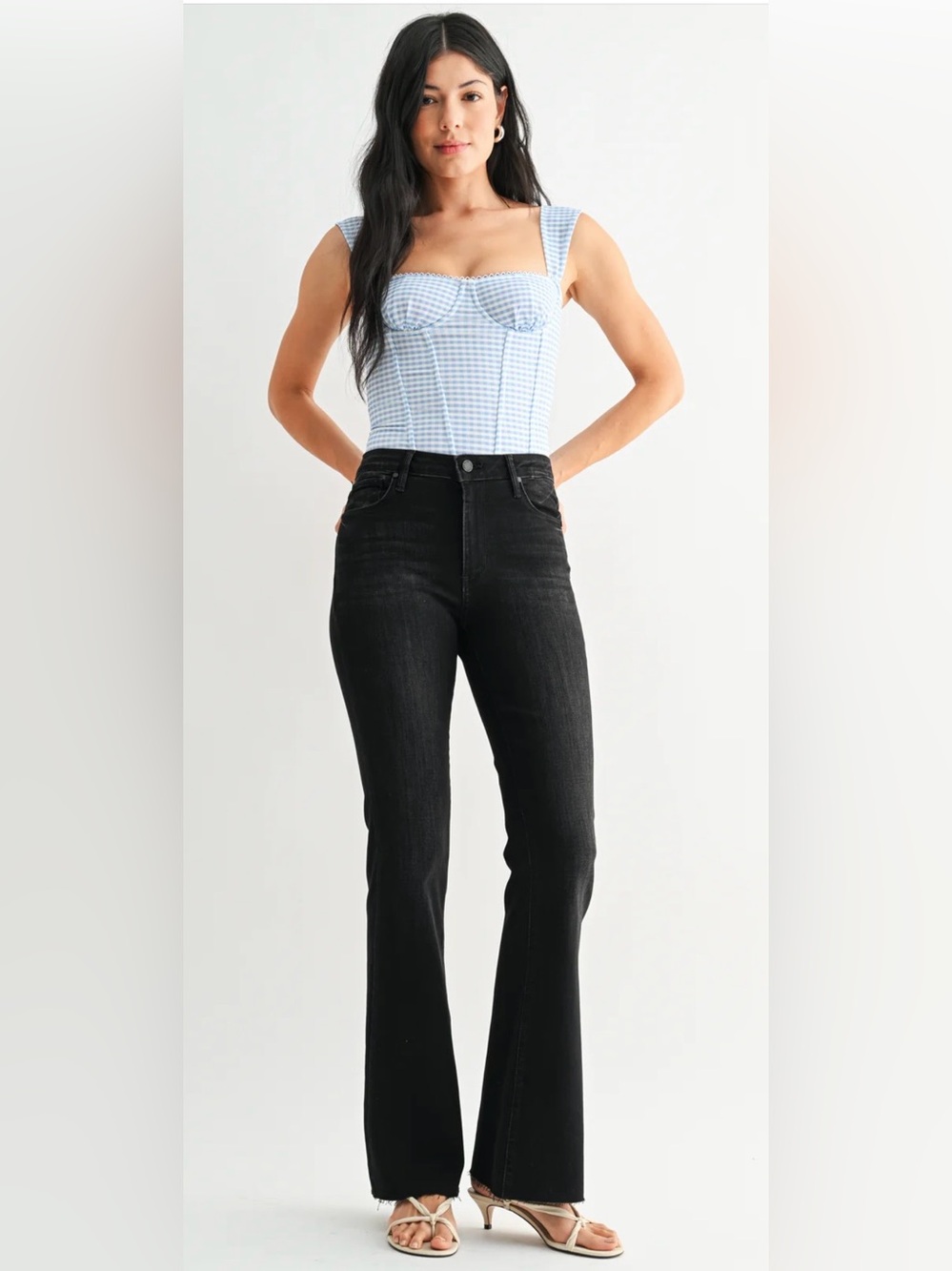 Just Black Denim Scissor Cut Slim Bootcut Black Jeans Size 26 NWT